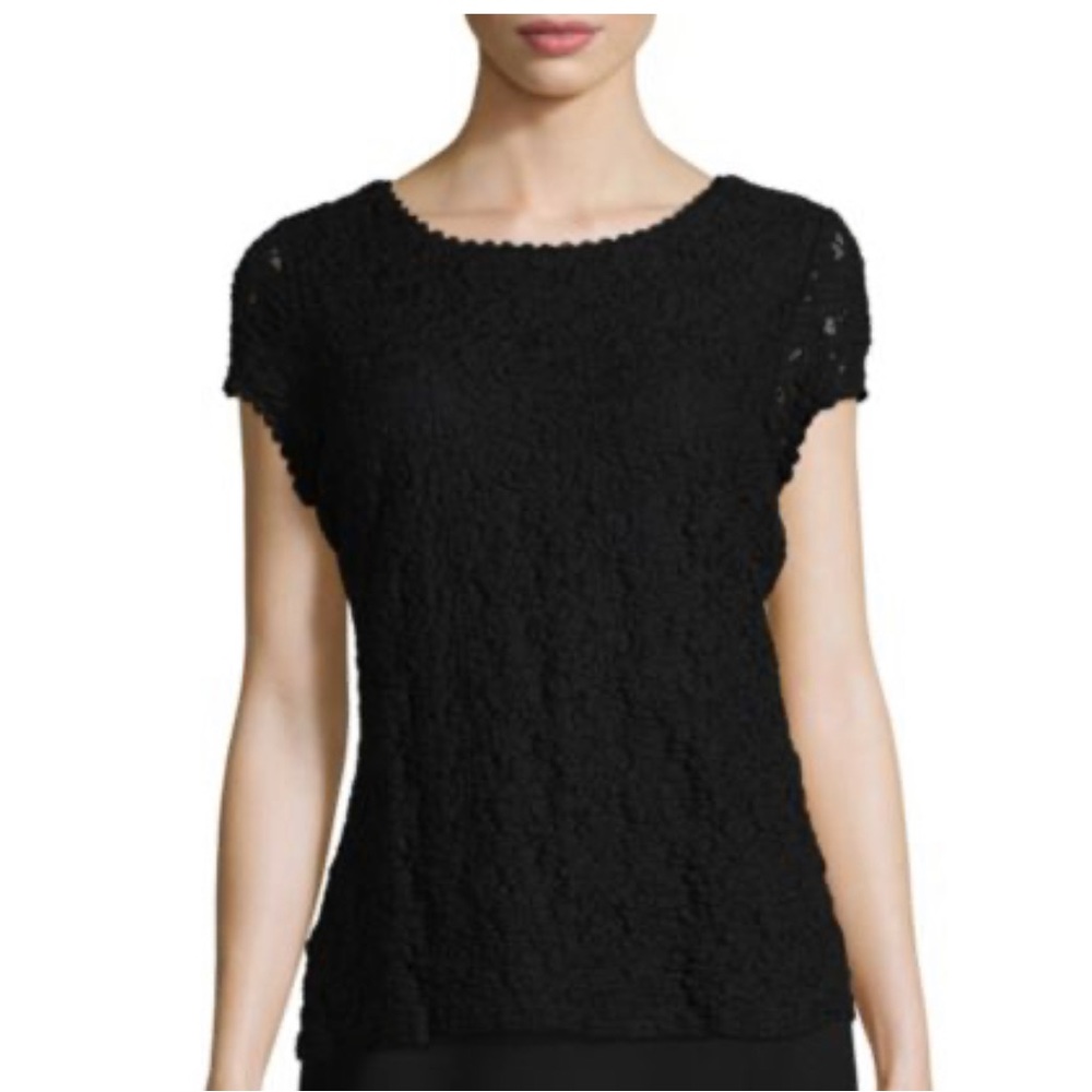 KARL LAGERFELD PARIS
Lace Cap Sleeve Tee